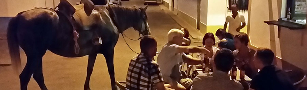 Te paard naar een café in de Alentejo